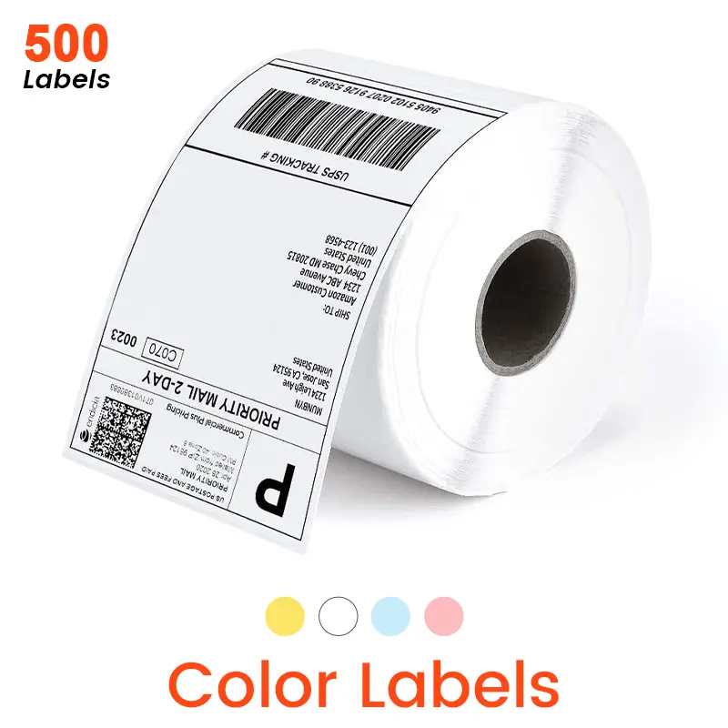 Thermal Label Maker Eco Friendly Direct Barcode Color Roll - Image 4
