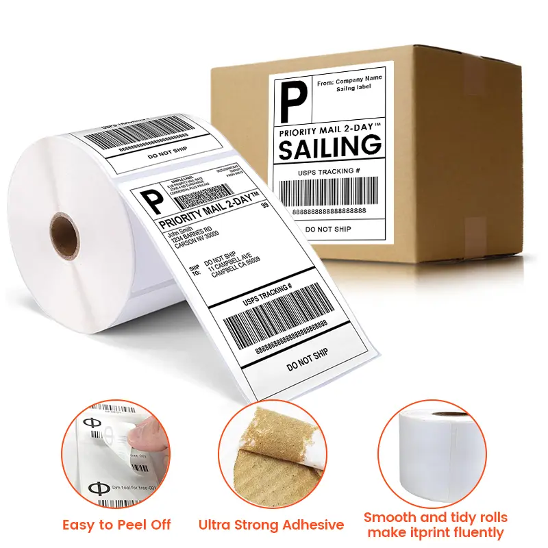 Thermal Label Maker Eco Friendly Direct Barcode Color Roll - Image 2