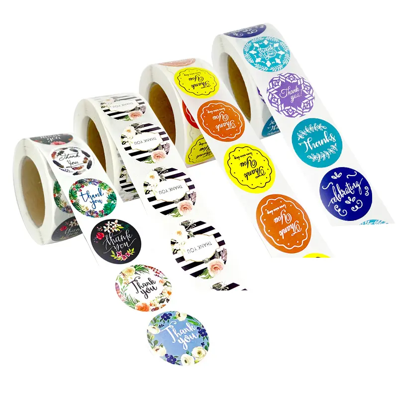 custom logo waterproof thank you sticker roll packaging label - Image 4