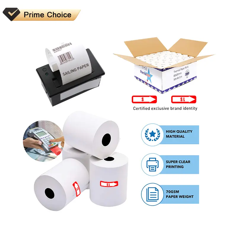 Factory Price cash register receipt rolls atm pos thermal paper 80*80,57*40mm in cheap price with best quality - Image 3