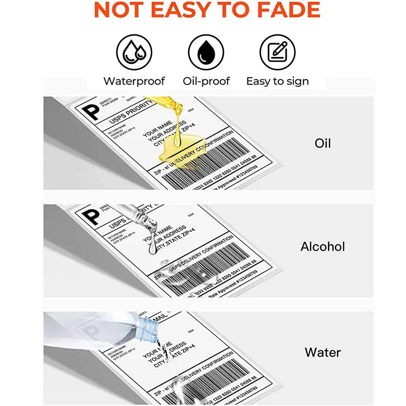 Custom 100mmx150mm 4×6 Shipping Barcode Thermal Labels Roll - Image 3