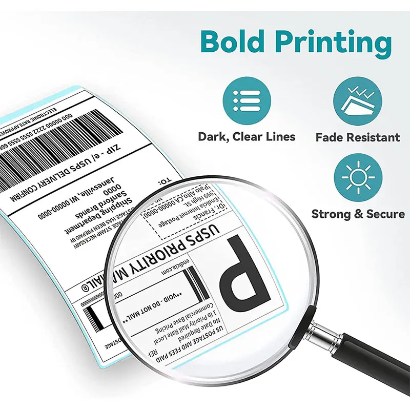 Custom 4″x6″ 100mmx150mm shipping stickers a6 thermal label - Image 5